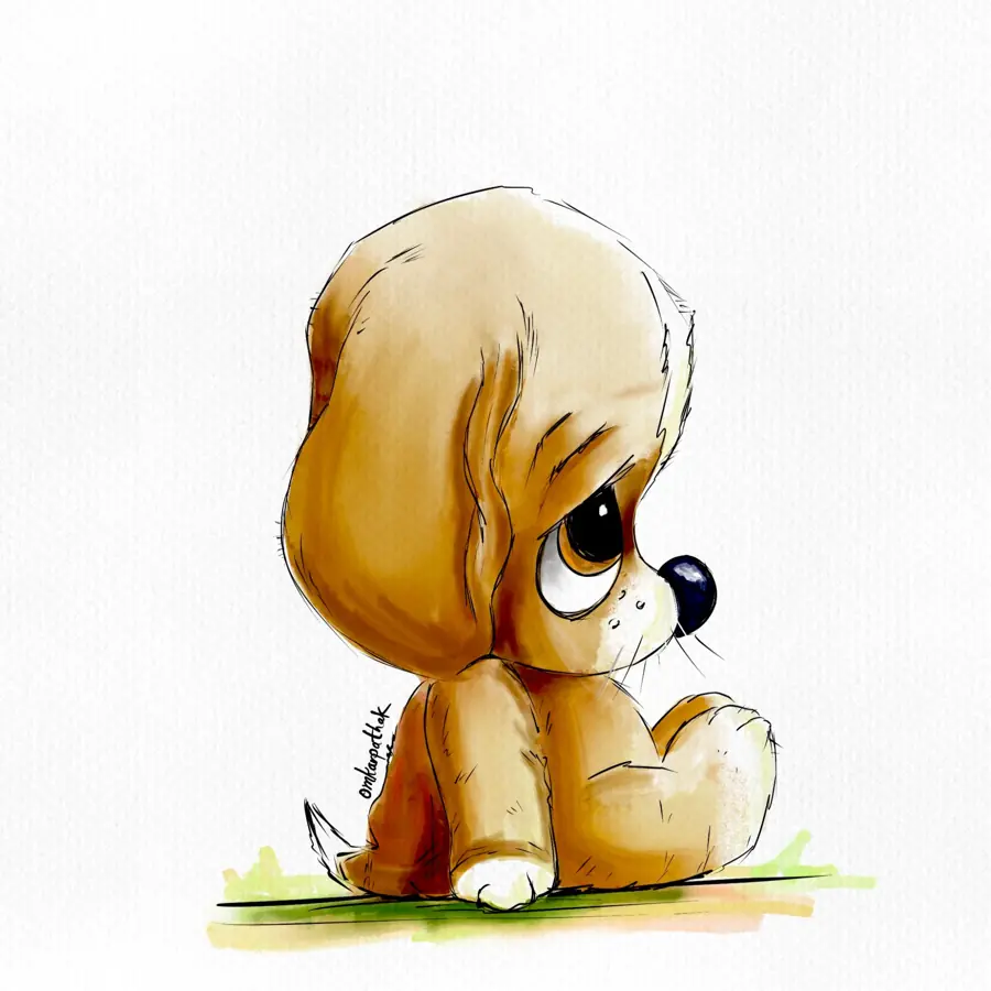 Watercolour sketch of a puppy